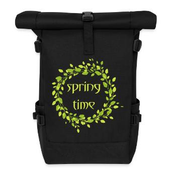 Frühling - Rolltop Rucksack - Schwarz - Vorne