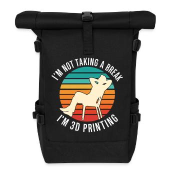 Je ne fais pas de pause, je fais de l’impression 3D, c’est drôle. - Sac à dos roll top - noir - Devant