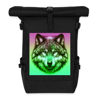 Wolf - Roll Top Backpack - black - Front