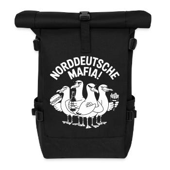  Norddeutsche Mafia Moeven Humor Ostsee Nordsee - Rolltop Rucksack - Schwarz - Vorne