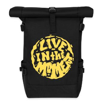 Live In The Moment - Roll Top Backpack - black - Front