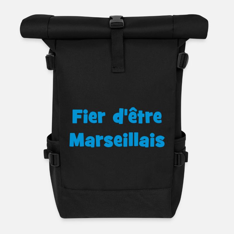 Fier d'être marseillais - Sac à dos roll top - noir