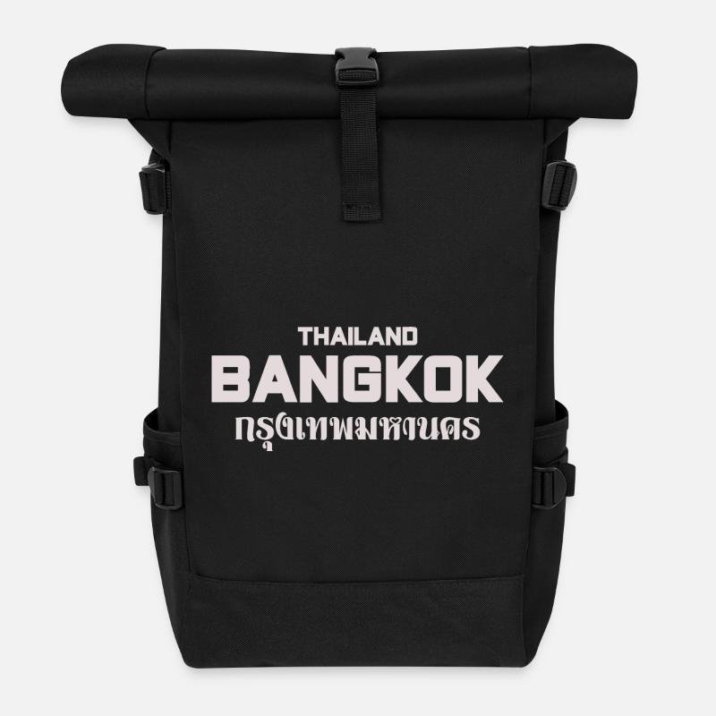 Bangkok Großbuchstaben Stadtbild - Rolltop Rucksack - Schwarz