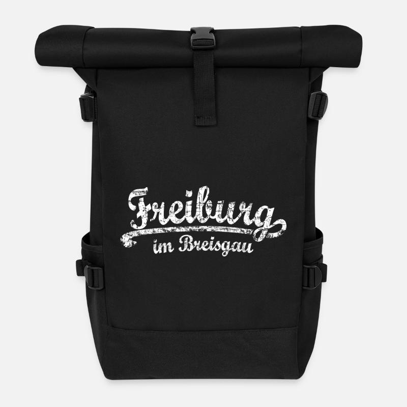 Freiburg im Breisgau Classic (Vintage/Weiß) - Rolltop Rucksack - Schwarz