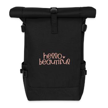 Hello Beautiful - Roll Top Backpack - black - Front