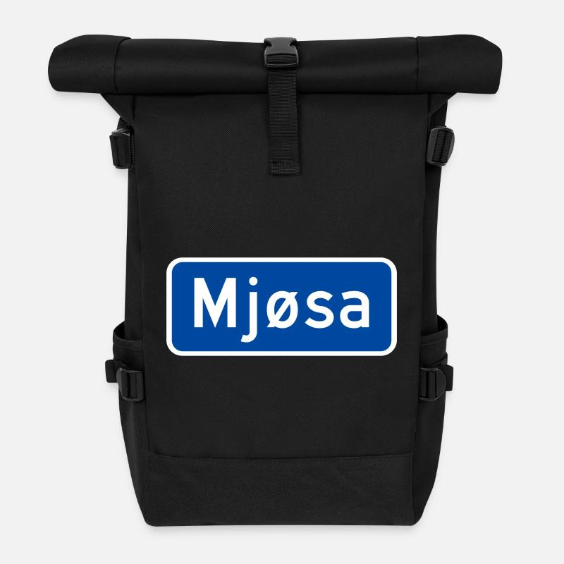 Der Mjøsa-See - Rolltop Rucksack - Schwarz