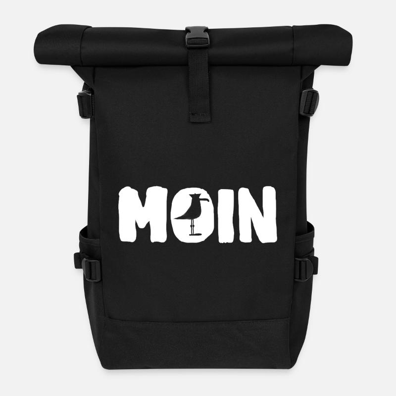 Moin mit die Möwe - Rolltop Rucksack - Schwarz