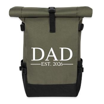 Dad Est. 2026 - Rolltop Rucksack - Olive/Schwarz - Vorne