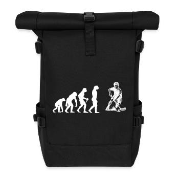 Einfach Floorball zeitloses Design - Rolltop Rucksack - Schwarz - Vorne