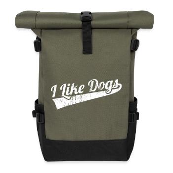 I like dogs - Roll Top Backpack - olive/black - Front