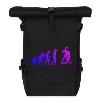 Floorball Fans aufgepasst schlichtes Statement - Rolltop Rucksack - Schwarz - Vorne