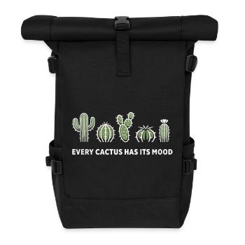 Every Cactus Has Its Mood – Cactus Motif - Roll Top Backpack - black - Front