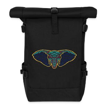 Psychedelic Elephant Head - Roll Top Backpack - black - Front