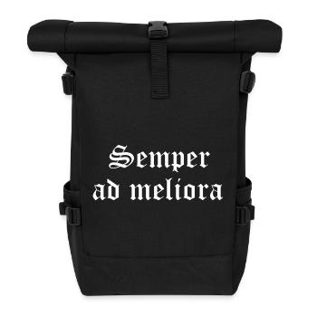 Semper Ad Meliora à l’encre gothique - Sac à dos roll top - noir - Devant