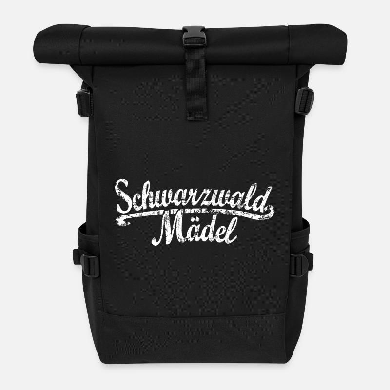 Schwarzwald Mädel Classic (Vintage/Weiß) - Rolltop Rucksack - Schwarz