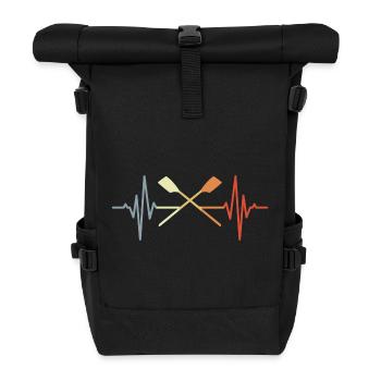 Vintage Rowing Pulse Rate - Roll Top Backpack - black - Front