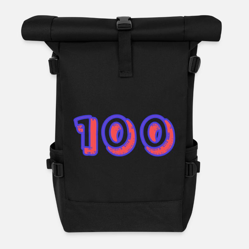 100. 100 ANS. 100e ANNIVERSAIRE. ANNIVERSAIRE 100 - Sac à dos roll top - noir