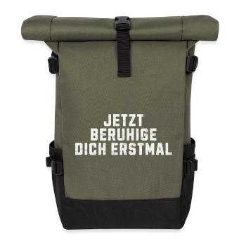 Jetzt Beruhige Dich Erstmal! - Rolltop Rucksack - Olive/Schwarz - Vorne