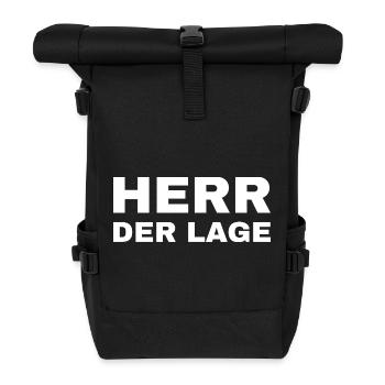 Herr der Lage - Rolltop Rucksack - Schwarz - Vorne