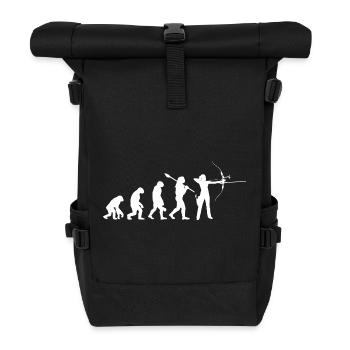 Evolution der Bogenschießfrau Bogenjägerin Sportgeschenk - Rolltop Rucksack - Schwarz - Vorne