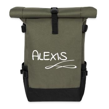 Alexis als Vorname - Rolltop Rucksack - Olive/Schwarz - Vorne