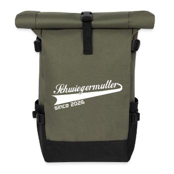 schwiegermutter 2026, beste schwiegermutti ever - Rolltop Rucksack - Olive/Schwarz - Vorne