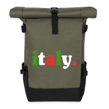 Italian flag Italy - Roll Top Backpack - olive/black - Front