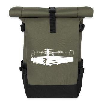 Boxing ring in white colors interchangeable - Roll Top Backpack - olive/black - Front