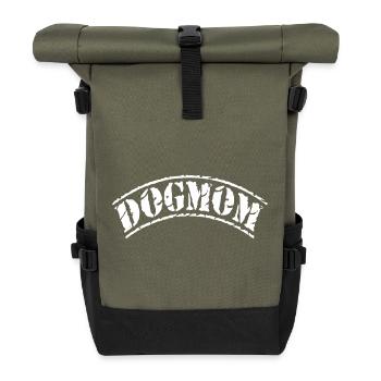 chat chien catmom animal amour chats chiens nom de la chemise - Sac à dos roll top - olive/noir - Devant