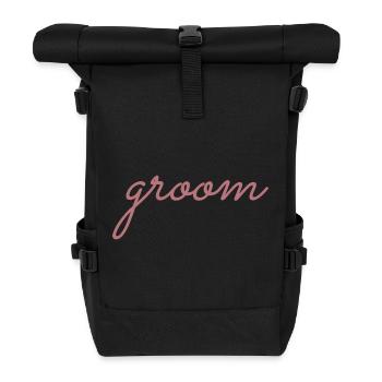 Bräutigam Cool Matching Paar Hochzeitsfeier Hochzeit - Rolltop Rucksack - Schwarz - Vorne
