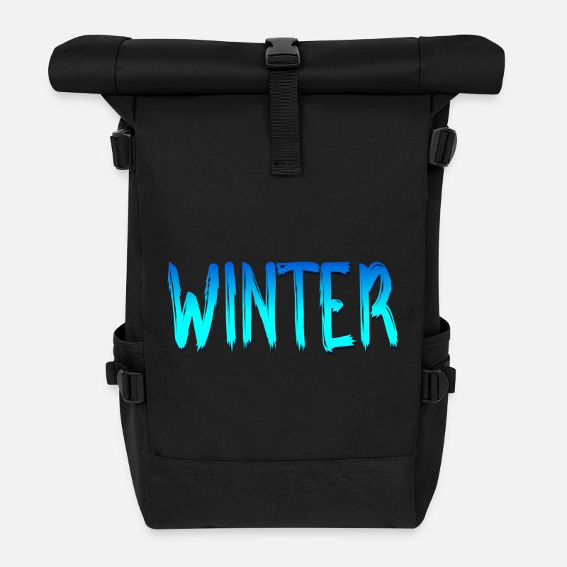 SCHRIFTZUG WINTER - Rolltop Rucksack - Schwarz