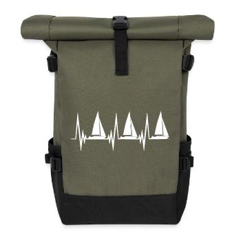 Segeln Herzschlag - Rolltop Rucksack - Olive/Schwarz - Vorne