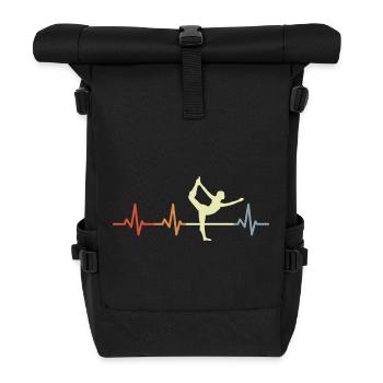 Yoga Kardiogramm - Rolltop Rucksack - Schwarz - Vorne