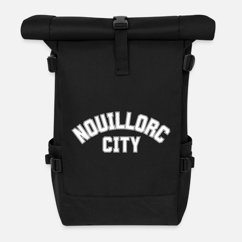 NOUILLORC CITY - Jeu de mots NEW YORK - Sac à dos roll top - noir