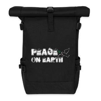 Peace on Earth | with Bird - Rolltop Rucksack - Schwarz - Vorne