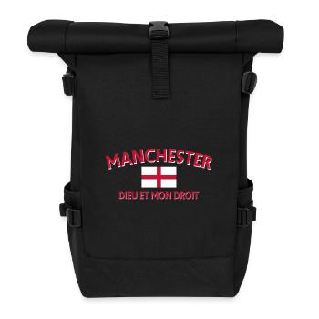 Manchester Flag Motto Tee - Roll Top Backpack - black - Front