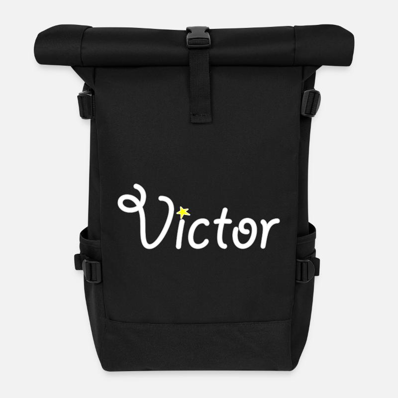 Victor - Roll Top Backpack - black