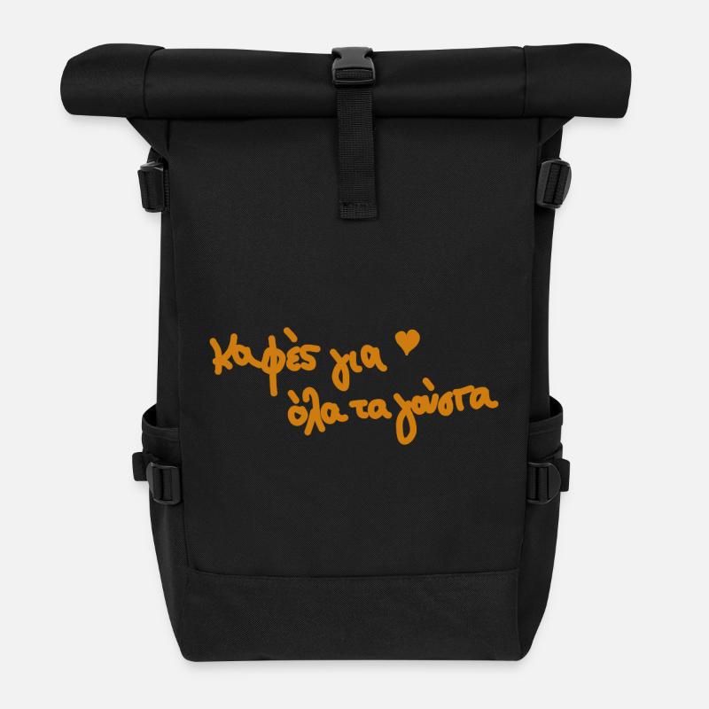 griechescher Kaffee Griechenland  - Rolltop Rucksack - Schwarz
