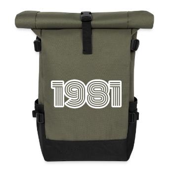 Geboren 1981 - Rolltop Rucksack - Olive/Schwarz - Vorne