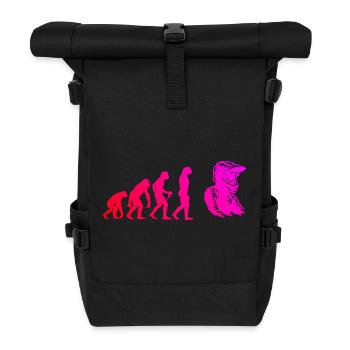 Klare Motocross Botschaft - Rolltop Rucksack - Schwarz - Vorne