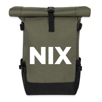 Nothing - just nothing | Nothing at all | Gift - Roll Top Backpack - olive/black - Front