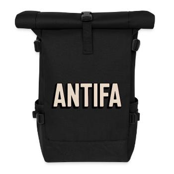 Antifa – Antifaschistisches Merch - Rolltop Rucksack - Schwarz - Vorne