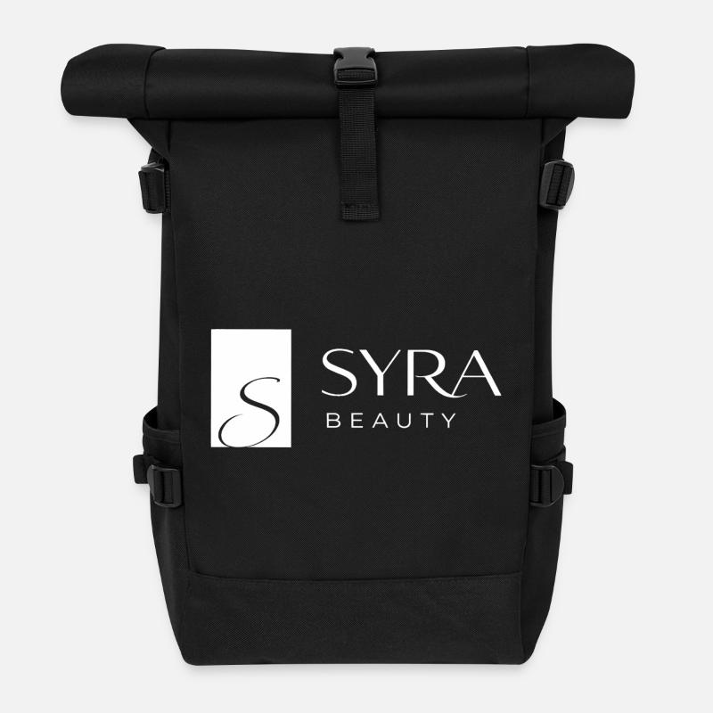 Logo SYRA Beauty : Minimalisme élégant - Sac à dos roll top - noir