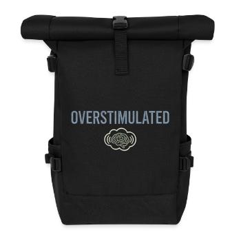 Overstimulated Gehirn Neon Outline - Rolltop Rucksack - Schwarz - Vorne