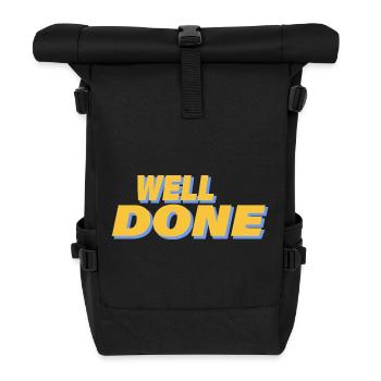 WELL DONE - Roll Top Backpack - black - Front