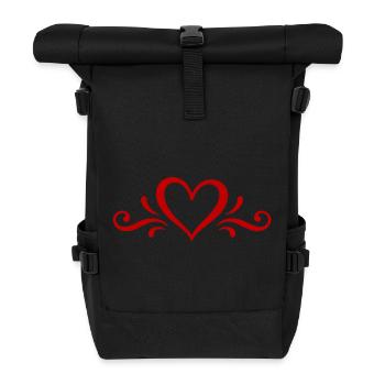 Herz Symbol - Rolltop Rucksack - Schwarz - Vorne