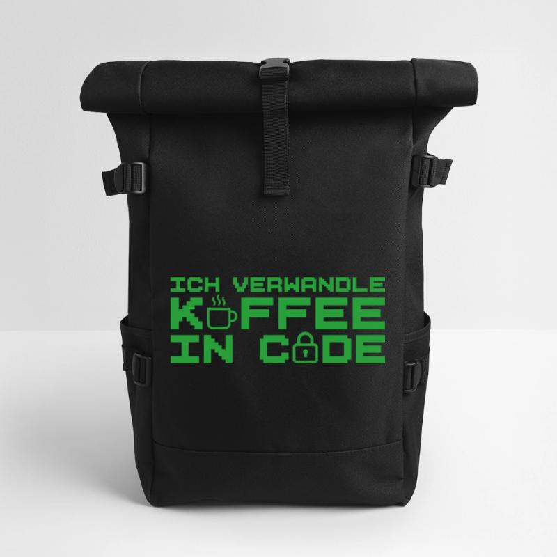 Informatik Verwandle Kaffee in Code Programmierer Rolltop Rucksack