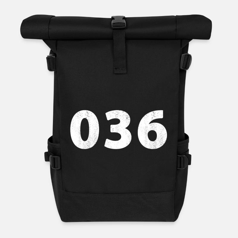 036 Almere Zeewolde - Rolltop Rucksack - Schwarz