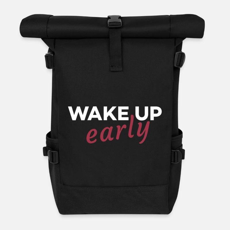 Wake up early - Sac à dos roll top - noir