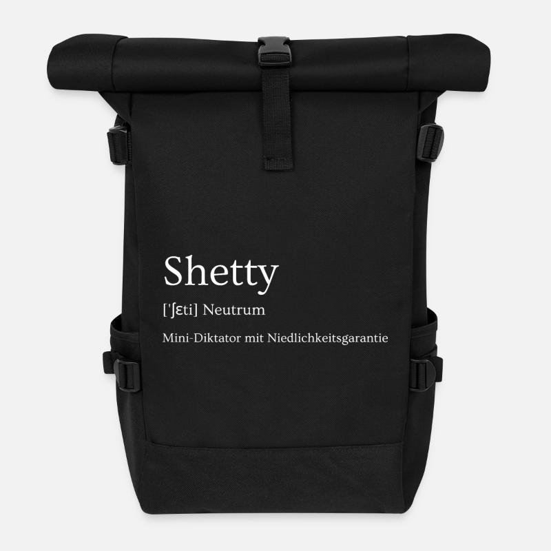 Shetty -kleiner Diktator mit Niedlichkeitsgarantie - Rolltop Rucksack - Schwarz
